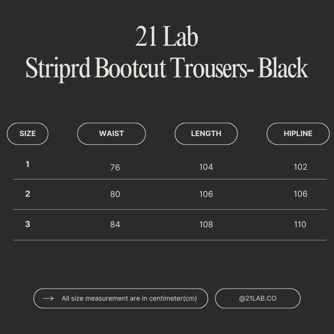 21 Lab Striped Bootcut Trouser - Black
