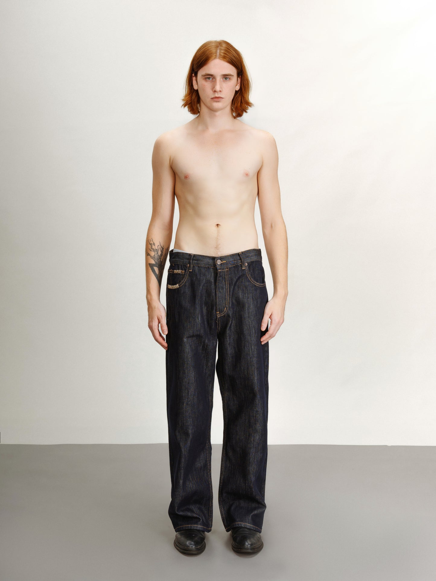 21 Lab Straight-Leg Raw Denim