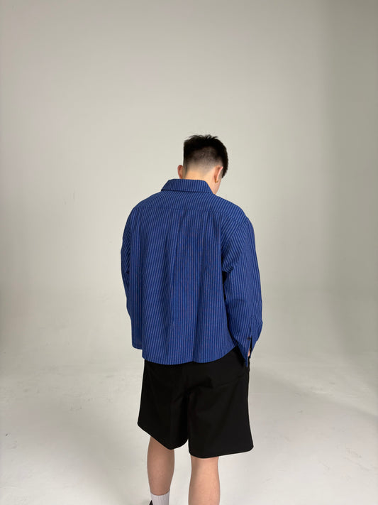 21 Lab Striped Crop Shirt